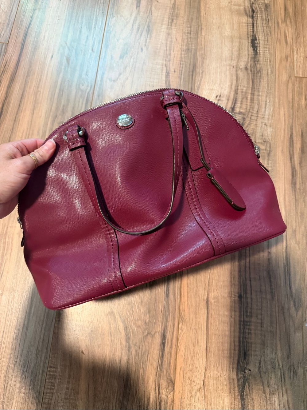 Coach Wine Red Dome Satchel